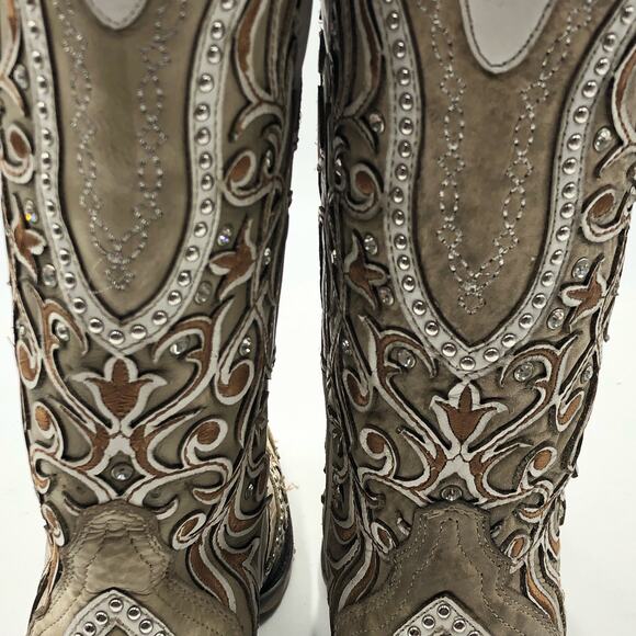 Corral Womens Overlay & Embroidered & Studs & Crystals Boots Size 7 M - Picture 5 of 14